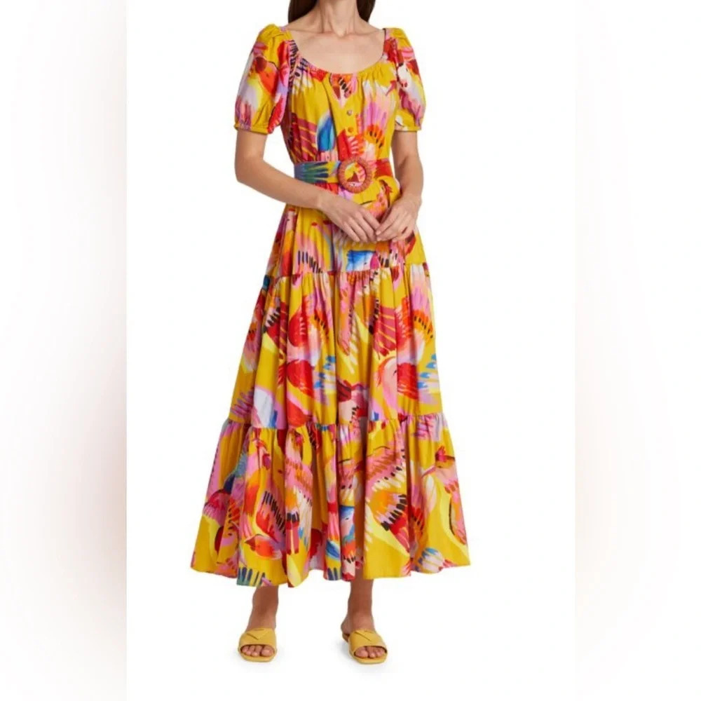 Farm Rio Neon Macaw maxi dress